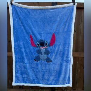 Sherpa Fleece Blanket Disney LILO & STITCH embroidered Design 49"x61"